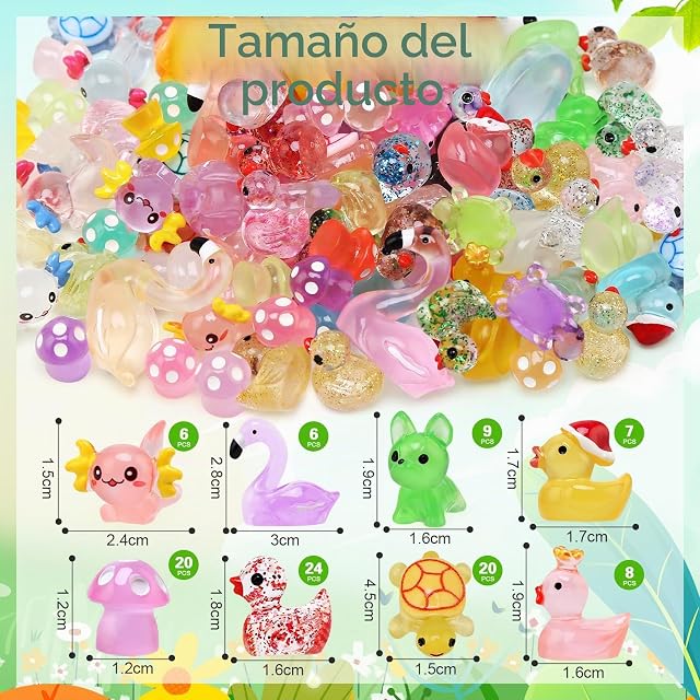Foto 4 de 7 de JoyPlus 100 Piezas Mini Patos de Resina, Animales de Resina Luminosa