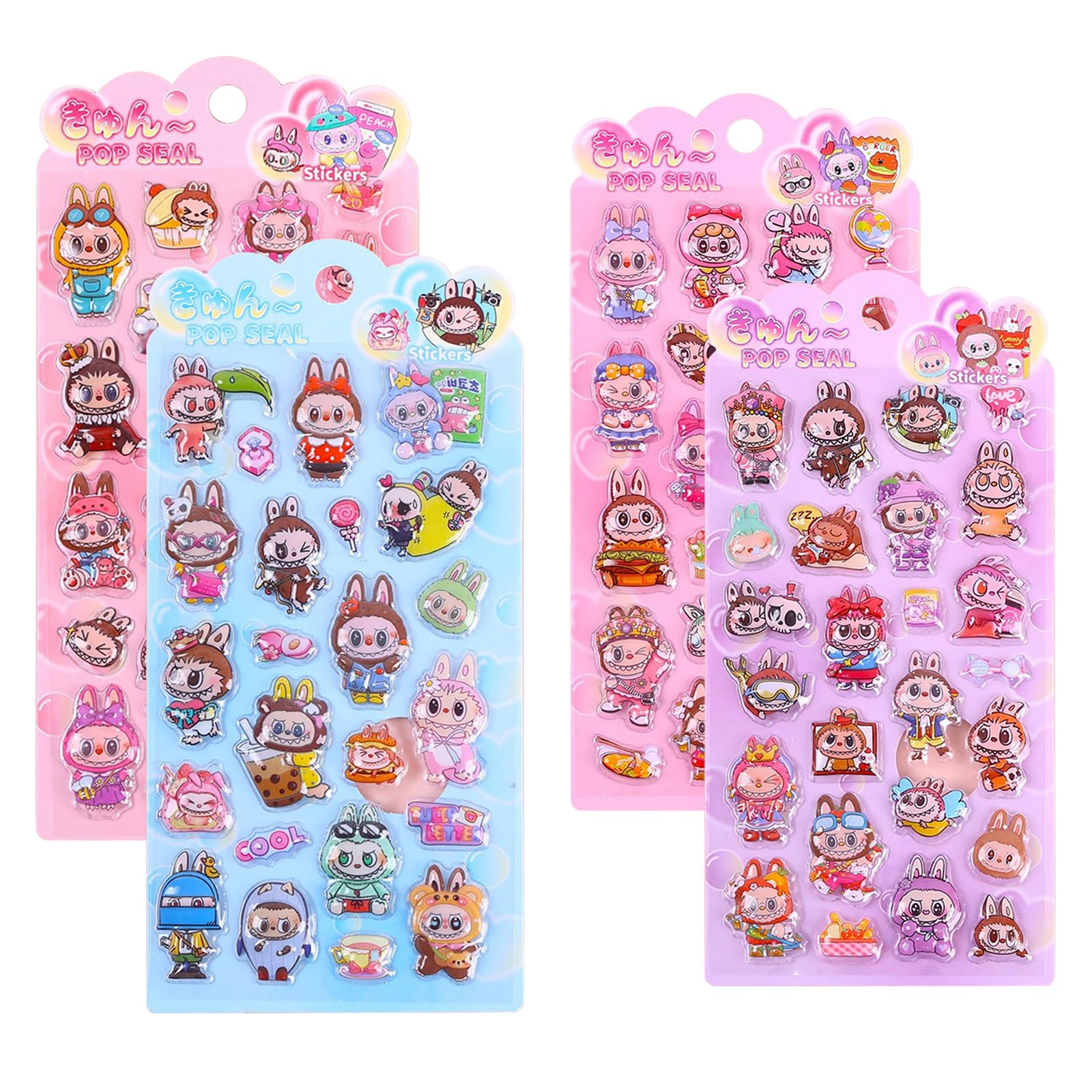 Amazon | 【4枚セット】シール ぷっくりシール 3D立体 立体ステッカー