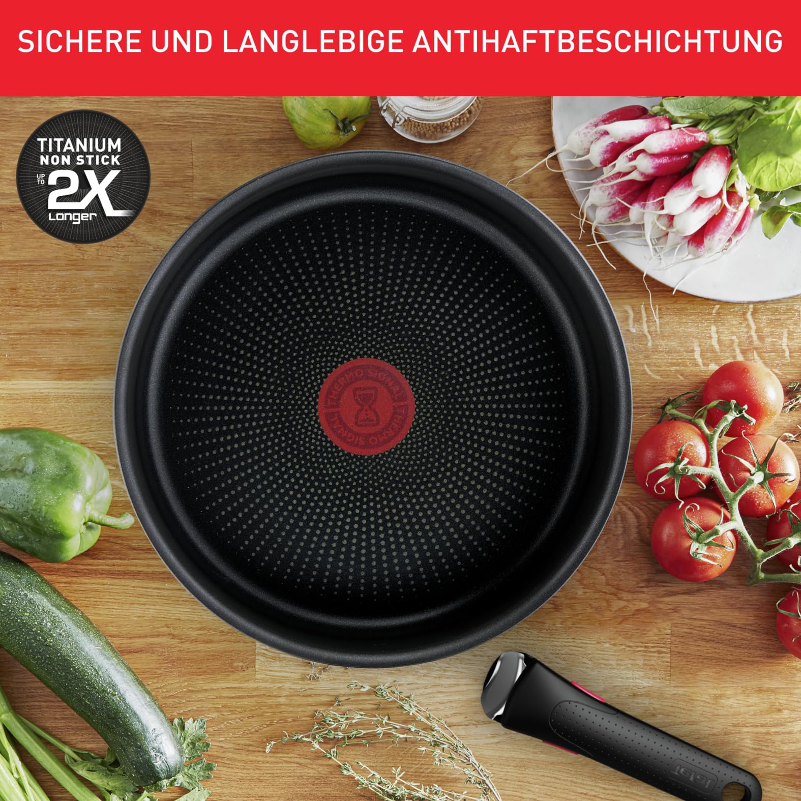 Tefal Ingenio XL Force 4-teiliges Kasserollenset, Topfset abnehmbarer Griff, 16/18/20 cm, platzsparend, Töpfe mit Titanium 2X Antihaftversiegelung, einfache Handhabung und Reinigung, L15890