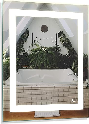 Miniatura 2 de Homewerks 100157 - Espejo de baño LED de 24 x 30 pulgadas, montaje en pared, sin marco, antiniebla, regulable, 1200 lúmenes, blanco súper brillante,