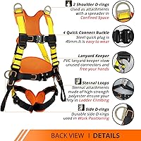 Vista 2 de TT TRSMIMA Safety Harness Fall Protection Upgrade 4 Quick Buckles Construction Full Body Harness 6 Adjustment D-ring