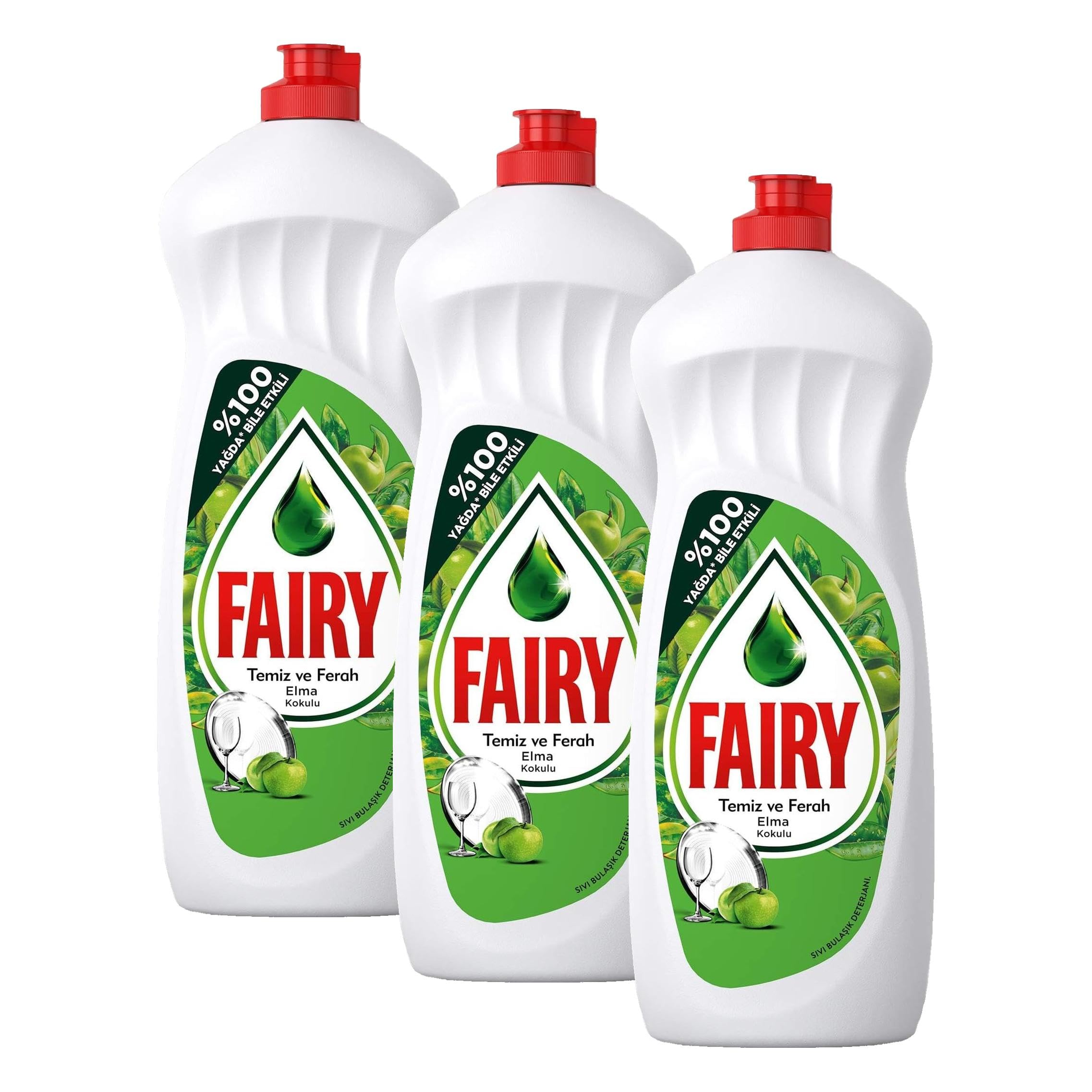 Fairy Temiz & Ferah Sıvı Bulaşık Deterjanı 650 ml Elma Kokulu 3lü paket