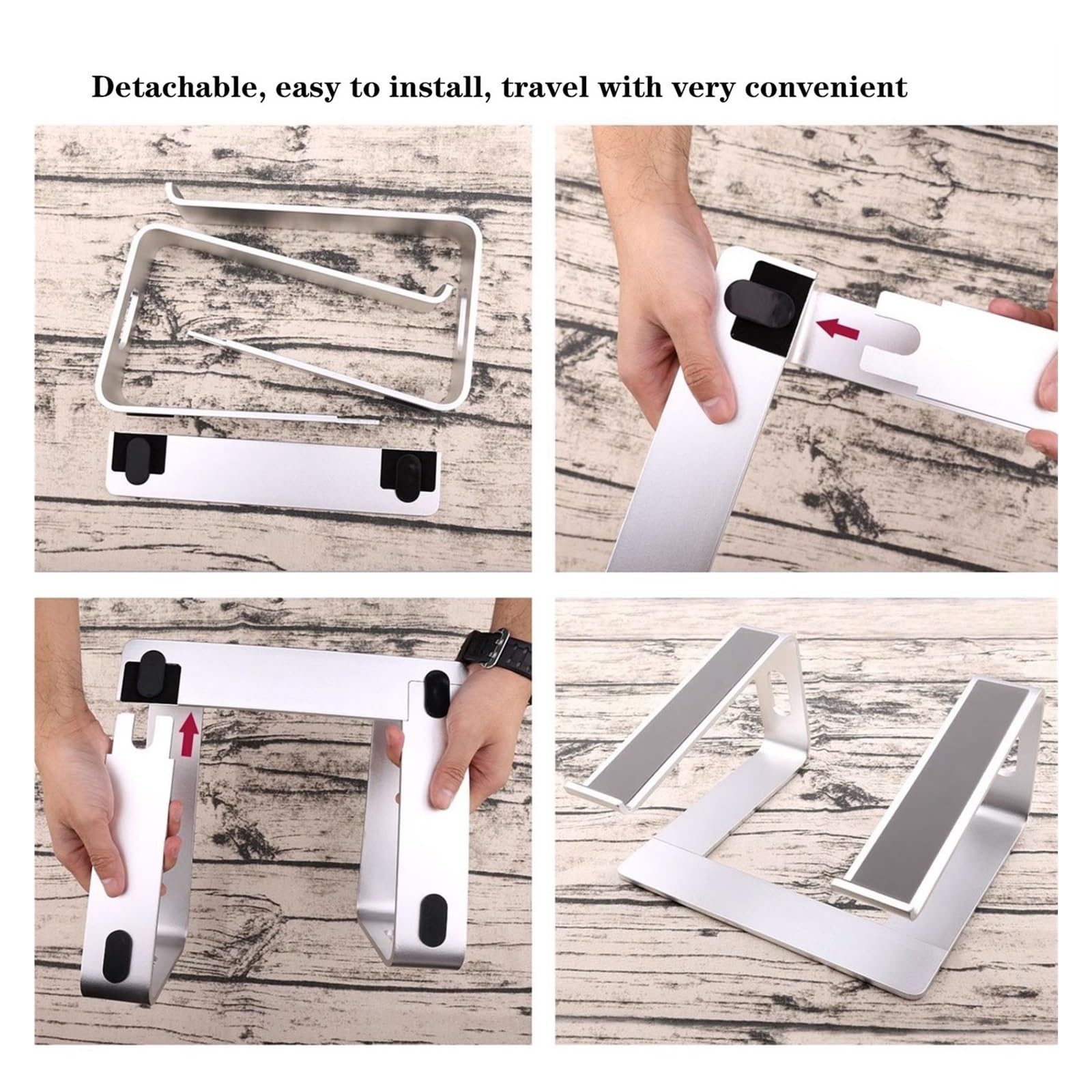 Supporto per computer Supporto for laptop da scrivania, supporto ergonomico for laptop, alluminio, raffreddamento ventilato, supporto for notebook, portatile, antigraffio, tutti i laptop 15,6 pollici