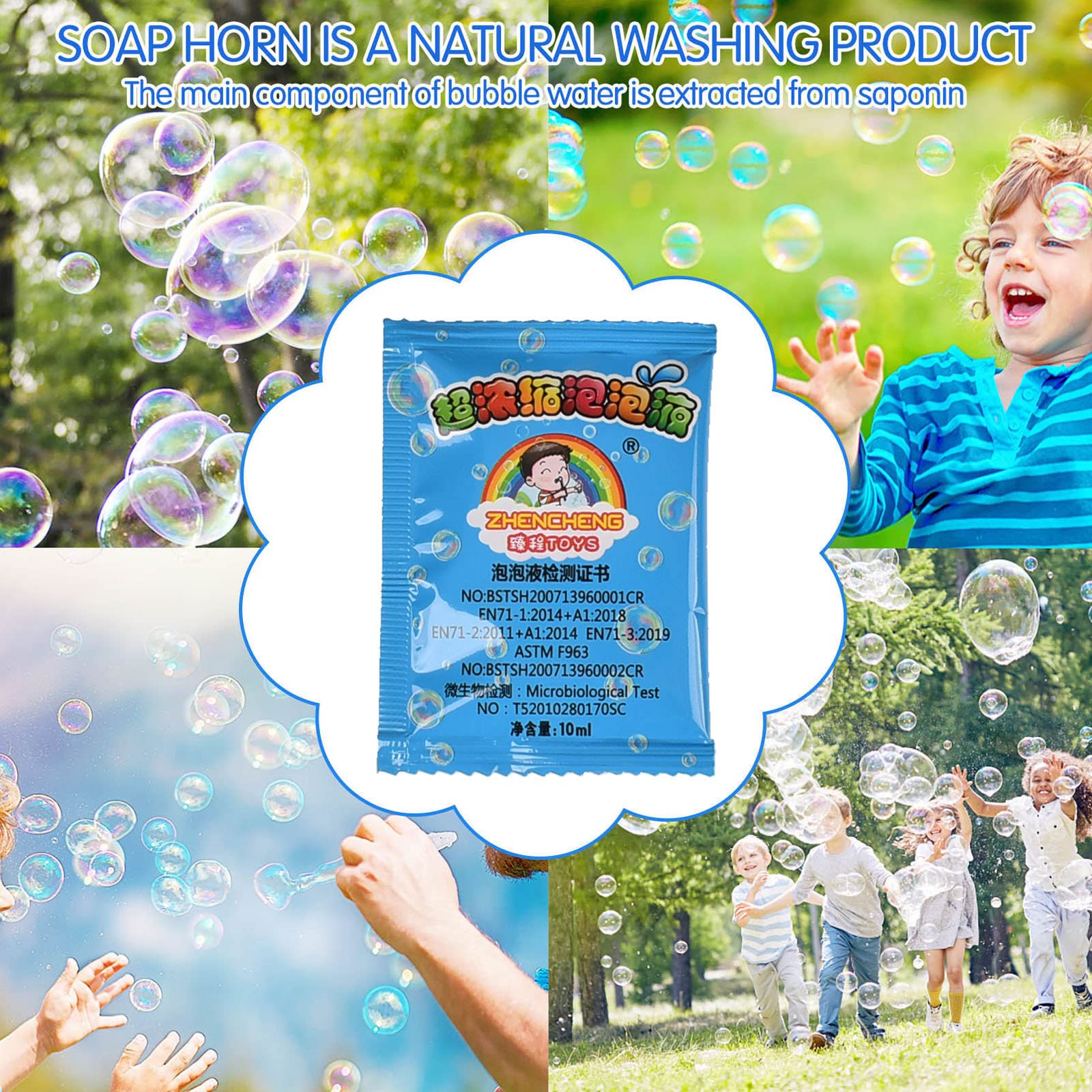 Toy Zubehör Seifenblasenlösung Flüssigkeit für Hochzeit Feier Spaß Unterhaltung (Multicolor, One Size)