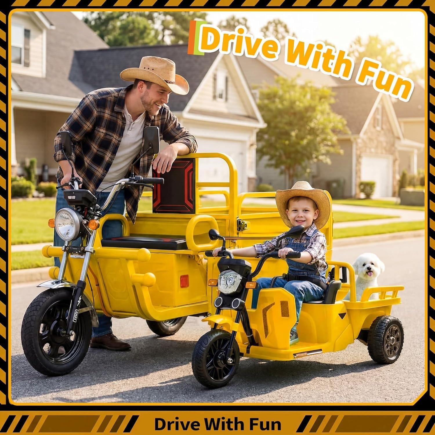 Garvee 12V Kids Tractor w/Trailer, Dump, Music, LED, 3-6KM/H | Atmungsaktives Material