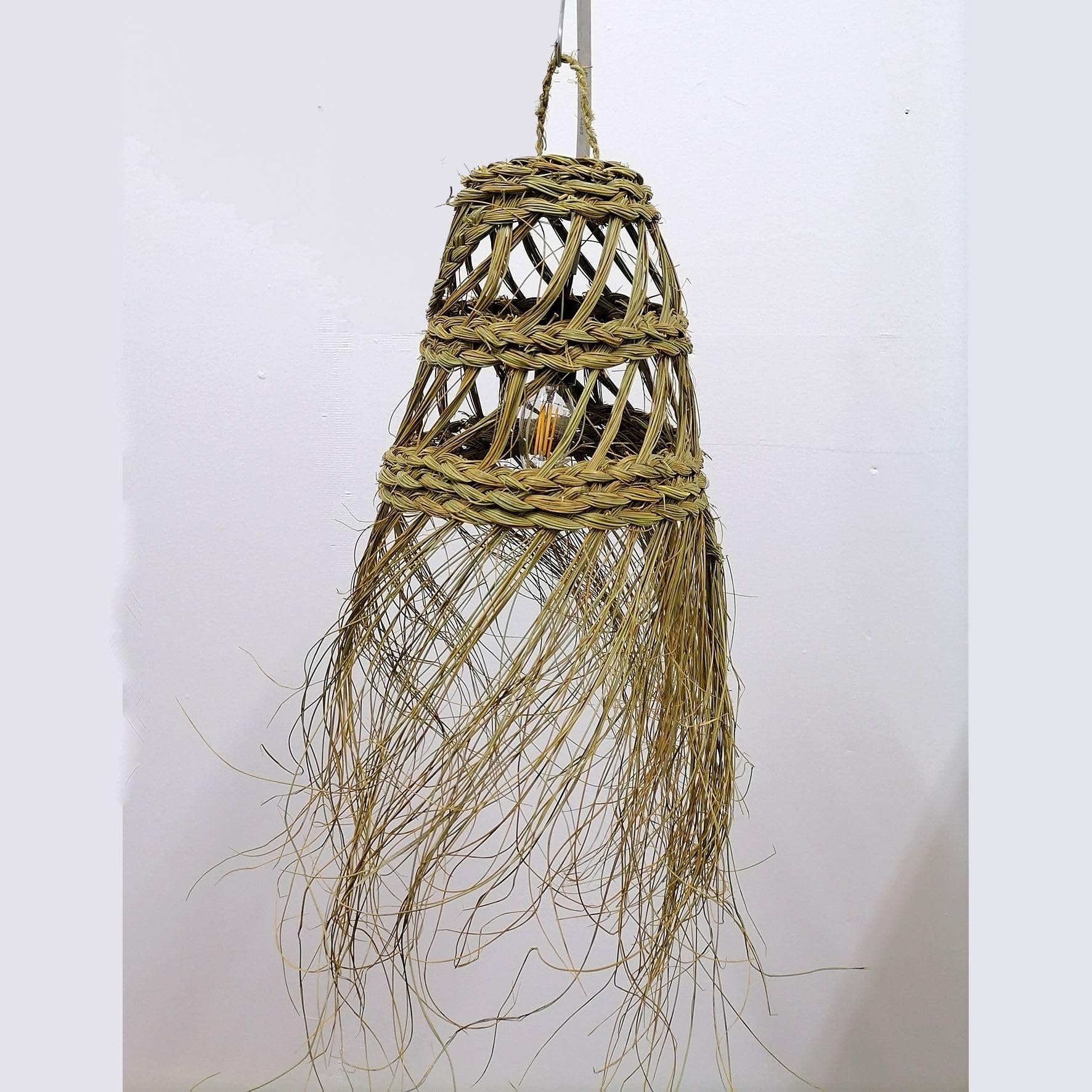 Suspension Paille Tressée, Suspension Luminaire Bohème