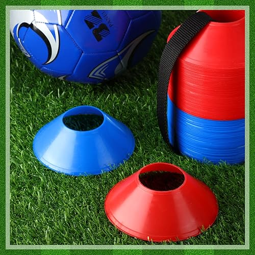 Miniatura 36 de Hanaive 100 mini conos de fútbol para ejercicios deportivos, conos de disco de agilidad de 5 pulgadas con accesorios para entrenamiento de fútbol