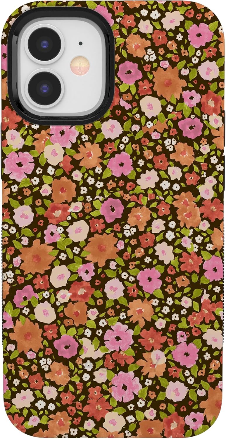 Casely iPhone 12/12 Pro Case | Rustic Roses | Boho Bouquet | Bold Protective Design | Compatible with MagSafe