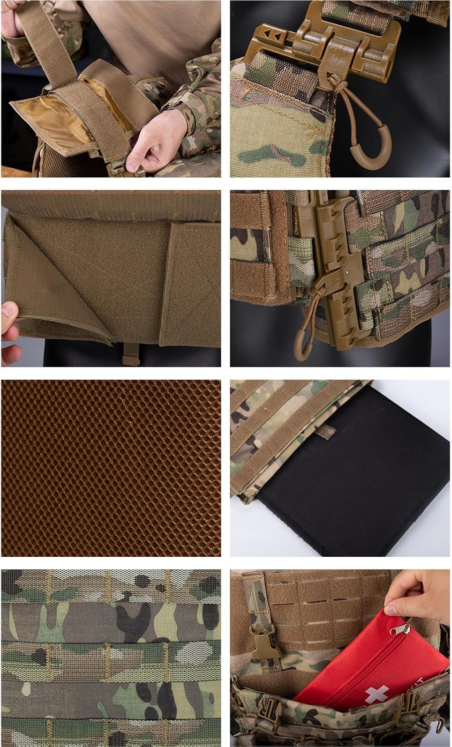 YAKEDA Outdoor Training Vest With PALS System MultiFunctional MOLLE Quick Release Vest- For Hiking, Camping Training - Image 5