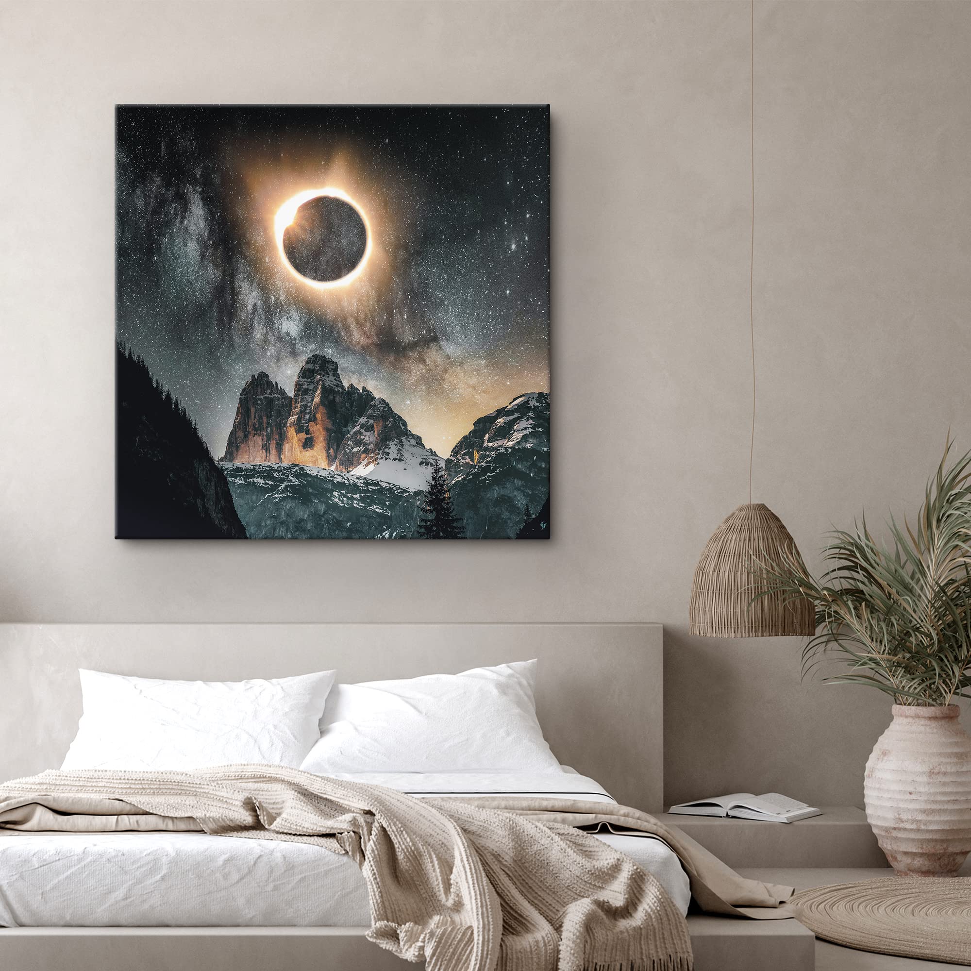 Amazon.com: SIGNWIN Canvas Print Wall Art Solar Eclipse Galaxy