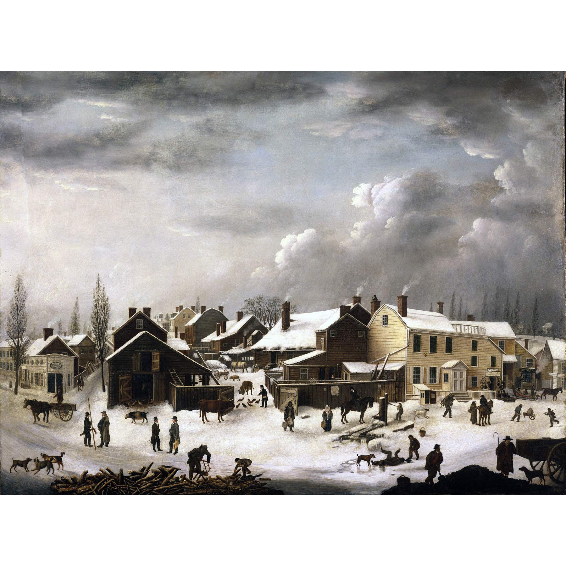 Francis Guy Winter Scene In Brooklyn Large Poster Wall Decor Premium Mural