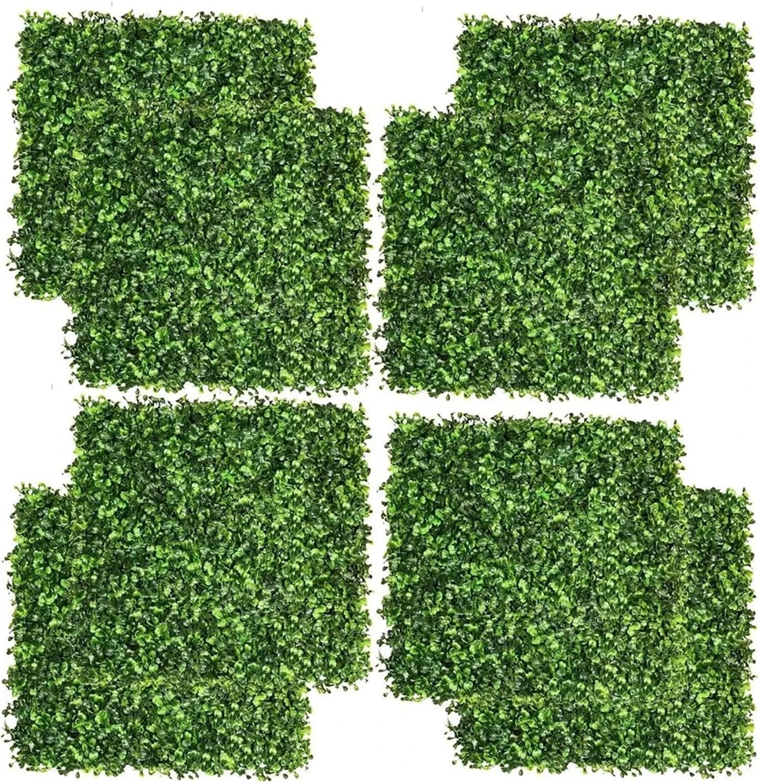 Kunstrasen-Wandpaneele 10 Stück 25 cm Künstliche Eukalyptushecke Wandpaneel Garten Vertikale Gefälschte Pflanze Gras Buchsbaum Hochzeitsdeko(6 pcs)