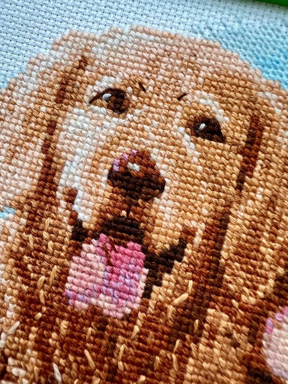 RIOLIS - True Friend 2158, Dogs Cross Stitch Kits 11¾" x 11¾", Counted Cross Stitch Kits, Counted Cross Stitch Kits for Beginners & Advanced, Cross Stitching Kits for Adults, Dog Embroidery Kit