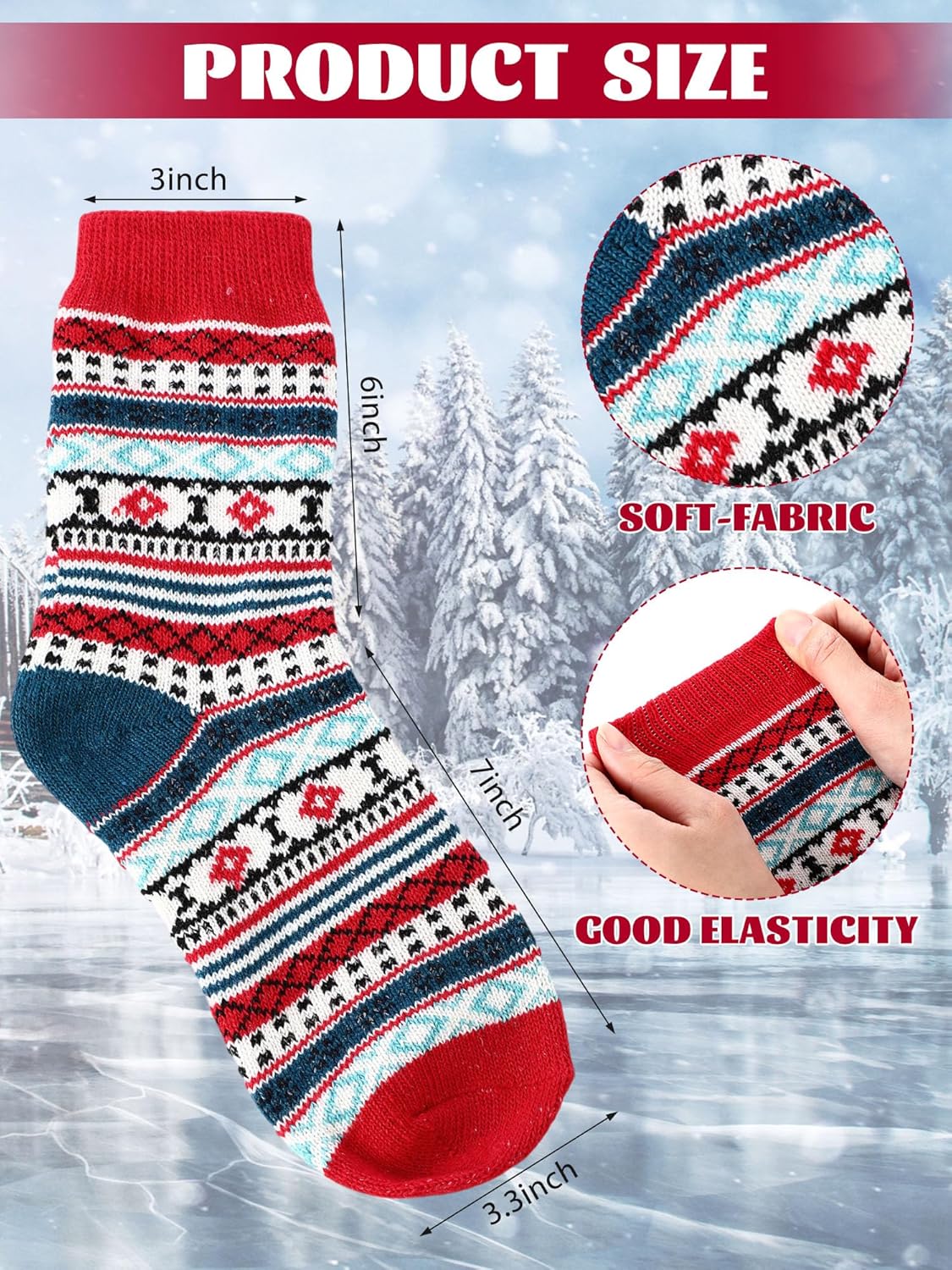 Suhine Wool Socks for Women Bulk Vintage Cozy Thick Knit Comfort Warm Winter Socks Size 5 to 9 Gift for Christmas