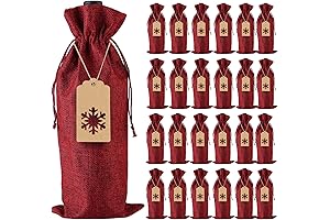 24Pcs Burlap Wine Gift Bags With Tags