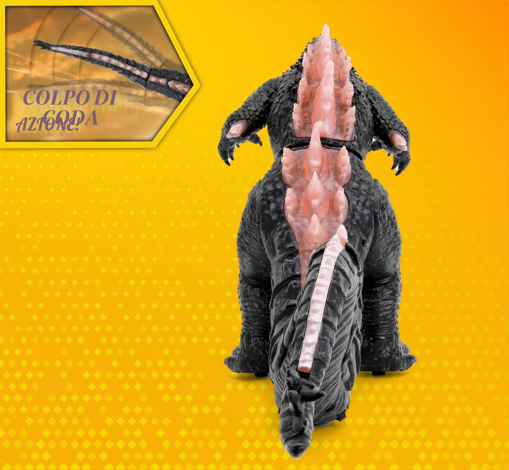 Jada Toys - Godzilla radiocomandato, 253256005, +6 anni, dal film Godzilla e Kong, con telecomando a 3 canali, con luci e suoni