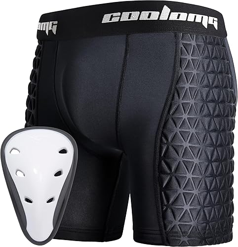 Miniatura 1 de COOLOMG Pantalones cortos deslizantes de béisbol para hombres y adultos con copa atlética acolchada deslizante, para sóftbol, fútbol, hockey