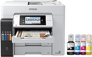 Epson EcoTank Pro ET-5800 Wireless Color All-in-One Supertank Printer with Scanner, Copier, Fax and Ethernet , White