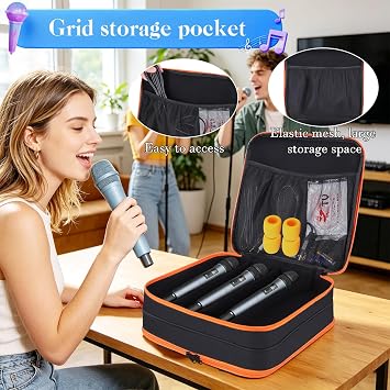 Microphone Case,Wireless Microphone Carrying Case,8 Slots Mic Storage Bag