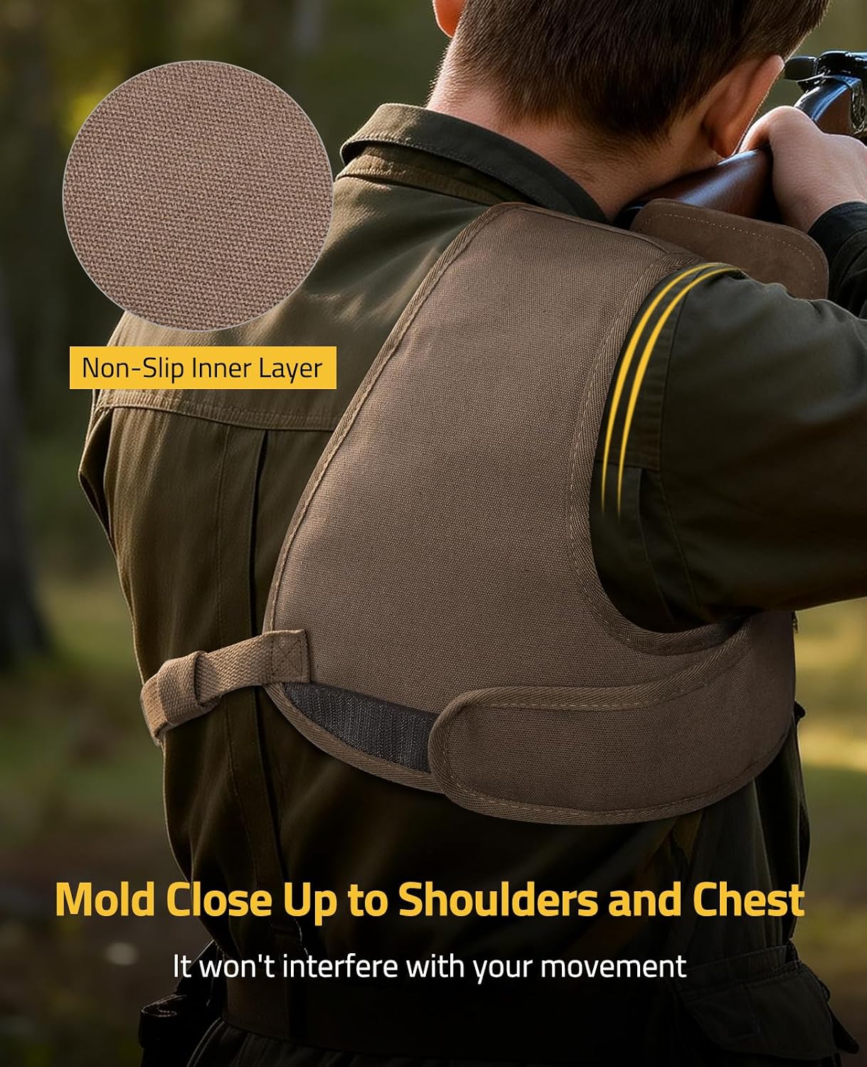 CVLIFE Recoil Pad for Shotgun Recoil Pad for Rifle Shotgun Shoulder Pad for Shooting Thicken Adjustable Shooting Vest Black and Brown