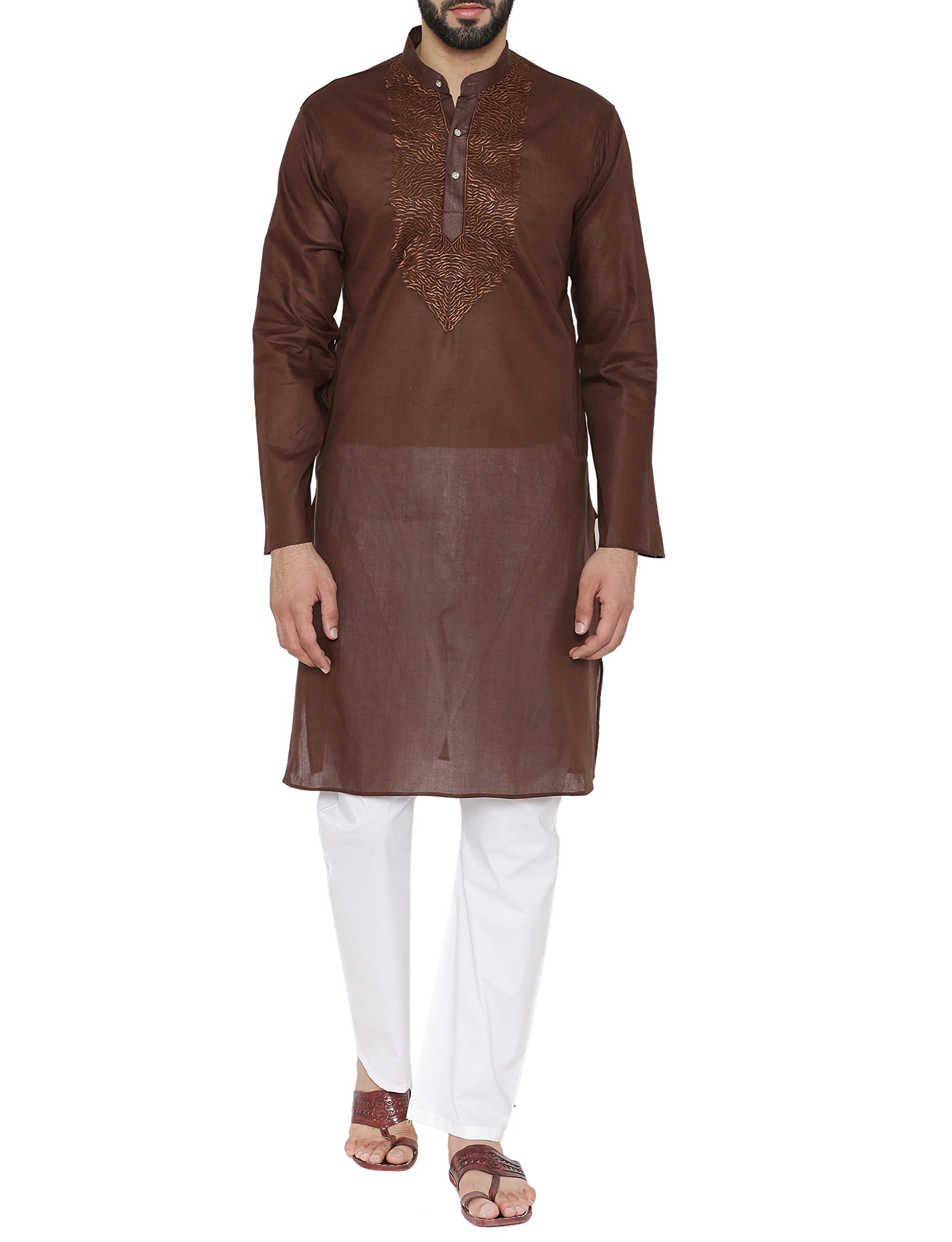 wintage Men's 100% Cotton Tailored Fit Party/Festive Indian Kurta Pajama Pyjama Sleep Sets-picture-38