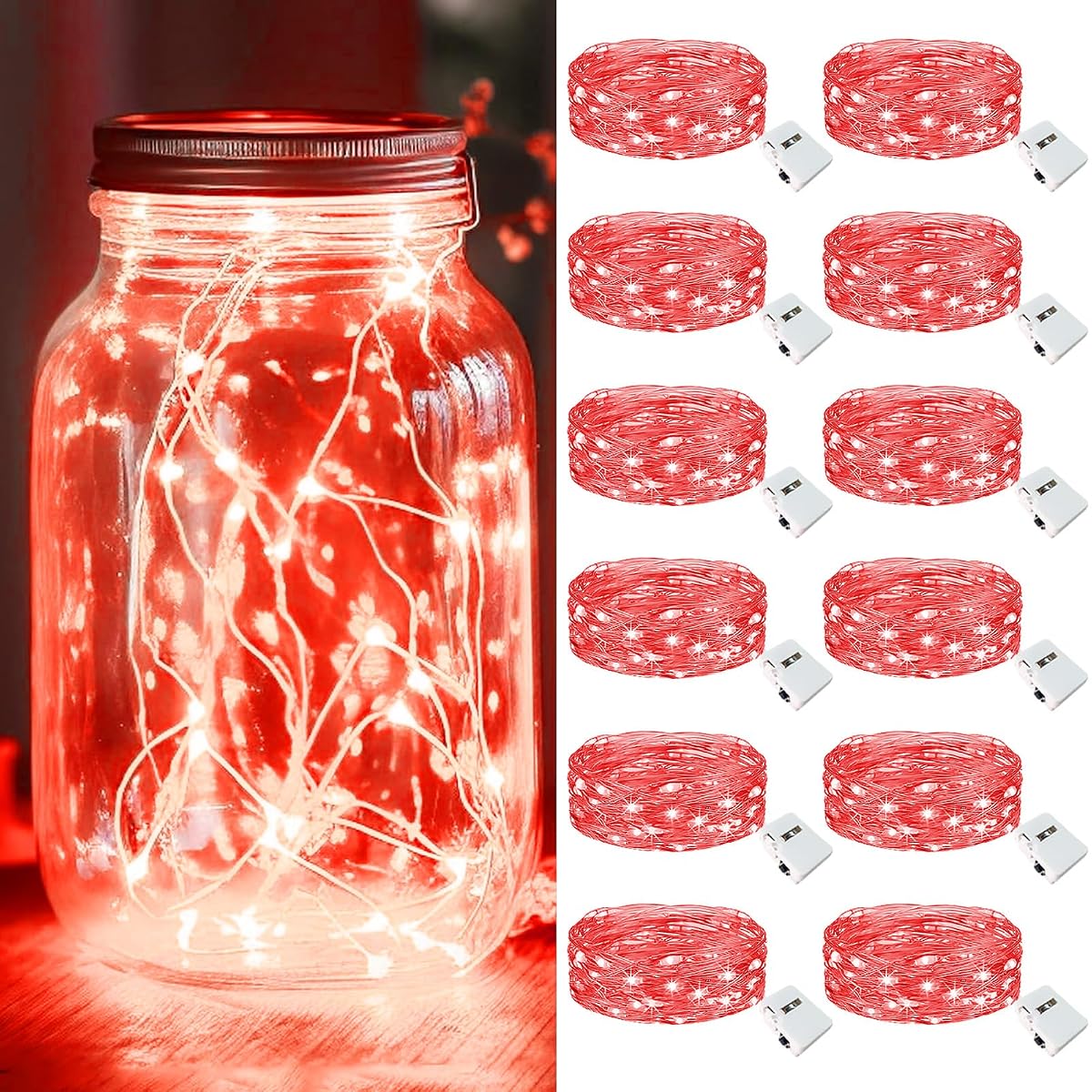 kolpop 6 Pack LED Fairy Lights Battery Operated, Mini Twinkle String Lights
