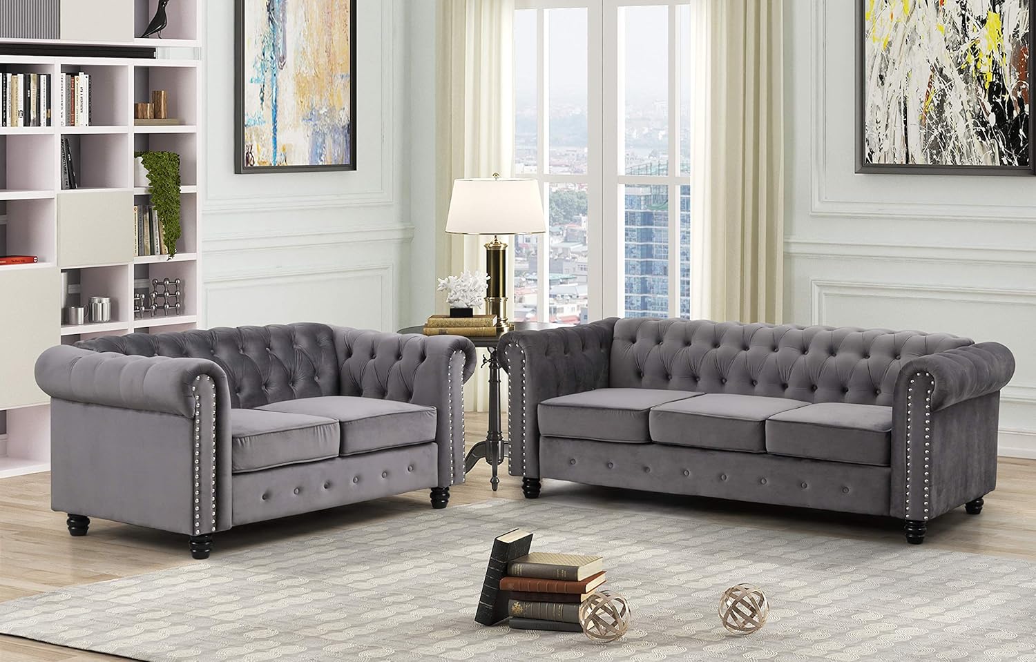 Best Master Furniture Venice MidCentury Tufted Velvet 2