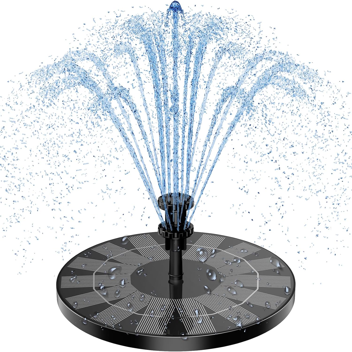 3.5W Solar Bird Bath Fountain Pump, Solar Fountain Pump for Bird Bath with 6 Nozzles, Solar Powered Water Fountain Pump for Garden, Ponds, Pool, Fish Tank, Aquarium and Outdoor