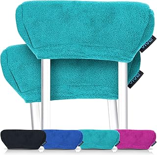 Vive Fleece Crutch Pads - Comfortable Padding for Armpits - Accessory Cover Arm Cushions for Adult & Youth Crutches - Luxurious Soft Fleece with Sculpted Memory Foam Core - Washable & Breathable