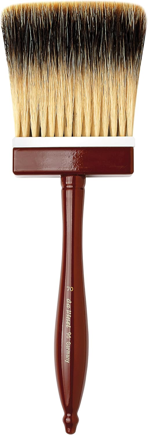 da Vinci Varnish & Priming Series 96 Softener Brush, 5-Row Thickness Pure Badger Hair with Wood Handle and Plastic Fastening, Size 40