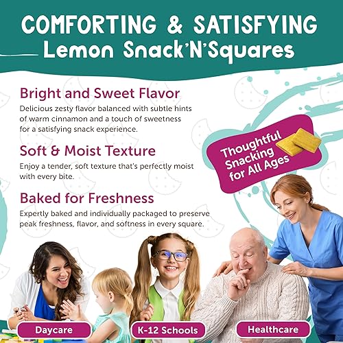 Miniatura 4 de Darlington Snacks Snacks de limón envueltos individualmente, 1.2 onzas de galletas de limón para el desayuno, cuadrados suaves, fabricados en