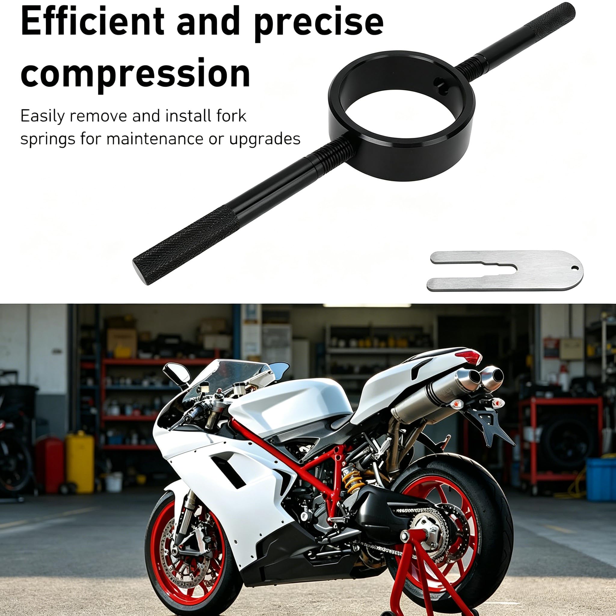Outils de Compresseur de Ressort de Fourche de Moto, Kit d'entretien à Ressort de Fourche en Aluminium, Kit D'Outils pour L'Entretien des Ressorts HéLicoïdaux, pour Réparation et Entretien