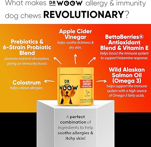 Miniatura 2 de Suplemento para aliviar la alergia y la picazón para perros - con aceite de salmón salvaje de Alaska Omega 3 y BettaBerries + YEA-SACC. Puntos