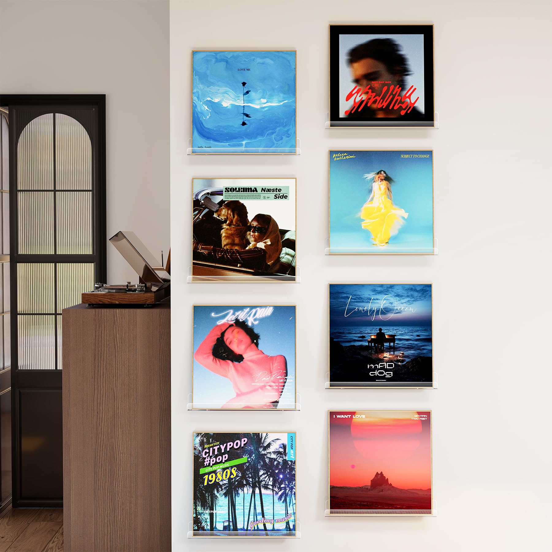 Laurensory Paquete de 8 soportes de pared para discos de vinilo de 12 pulgadas