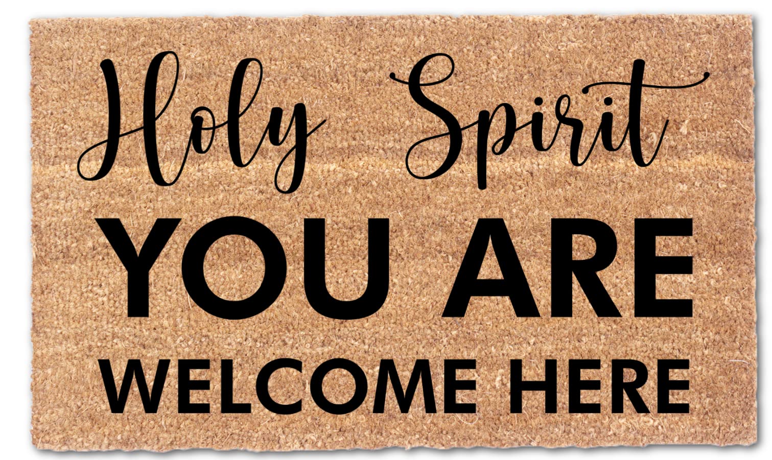 COCO MATS 'N MORE Christmas Mats - Holy Spirit You are Welcome Here | Size: 18" x 30" x 0.6" - Outdoor Doormat to Keep Your Home Clean and Tidy