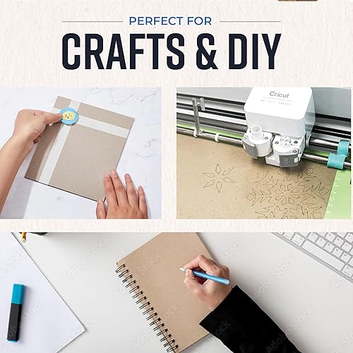 Miniatura 5 de Hojas de aglomerado de 8.5 x 11 pulgadas, 100 hojas de cartón kraft de 22 puntos para manualidades, proyectos de bricolaje y embalaje, alternativa