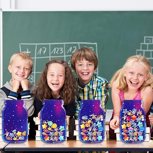Miniatura 6 de Treela Tarro de recompensa del espacio exterior para niños, tablón de anuncios, juego de gráficos de recompensas Galaxy para niños pequeños, tarro