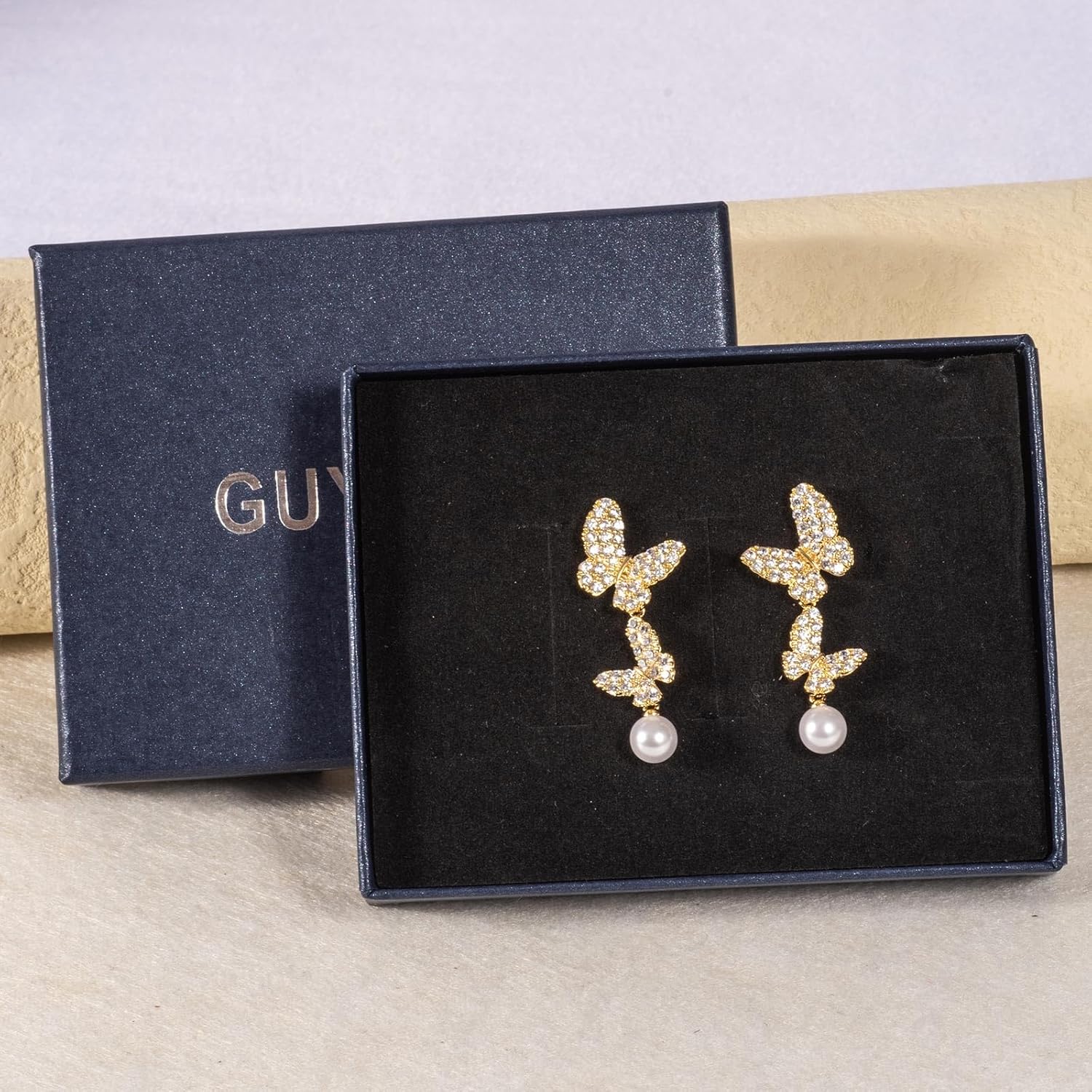 14K Gold Plated Butterfly Stud Earrings - Comfortable Lightweight Design with Secure Butterfly Backs, Cubic Zirconia Bow Posts Jewelry Gifts for Women - Image 4