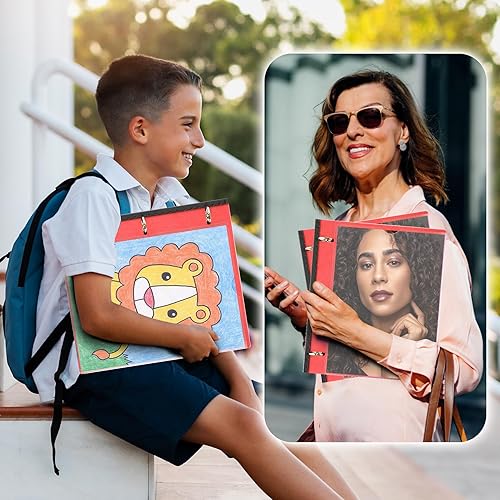 Miniatura 6 de WOT I - Carpeta telescópica de 3 anillas para escuela, oficina u hogar, plana, flexible con lomo expandible, portada personalizable, folio