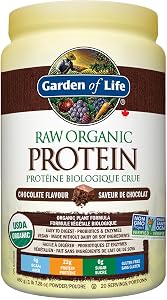 Garden of Life Raw Organic Protein, Chocolate, 664g. Packed with 22 Grams of Certified Organic Plant Protein, including organic peas grown and processed in Canada.