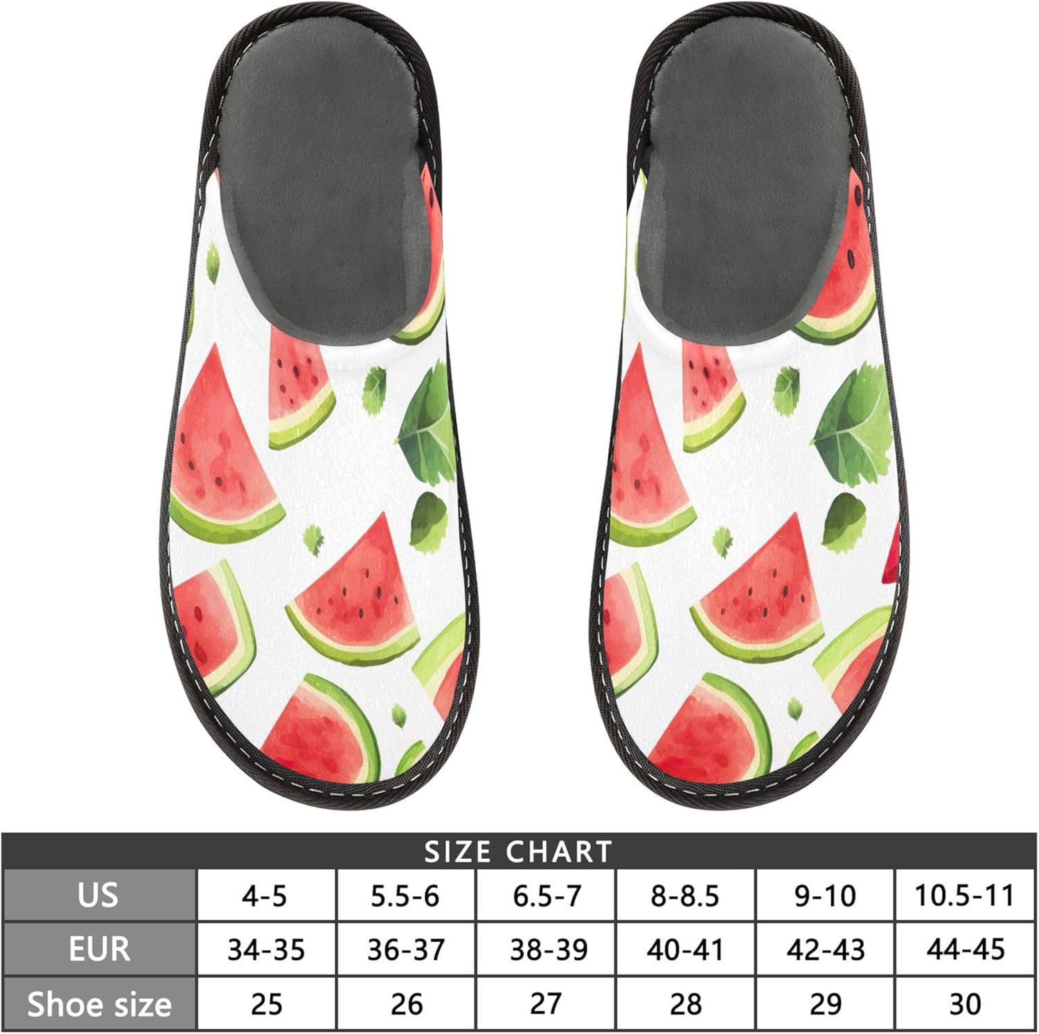 Watermelon Fruit House Slippers – Cozy Fuzzy Slippers for Guests, Washable & Disposable, Perfect for Shoeless Home, Spa & Hotel Use A111948