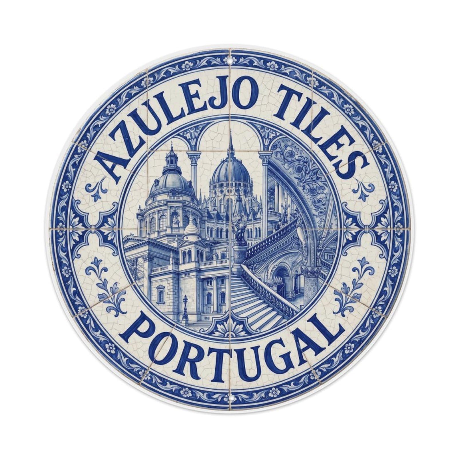 Vintage Travel Azulejos Portugal Tiles Metal Tin Sign