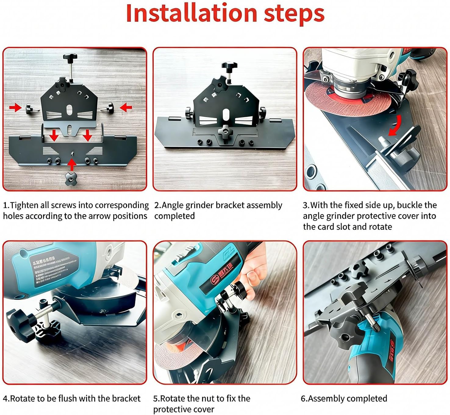 45 Degree Tile Chamfering Tool, Angle Grinder Tool for Tile Chamfering, Tile Cutting Tools ONLY for 4-1/2’’ & 5’’ Angle Grinder with Red Knobs