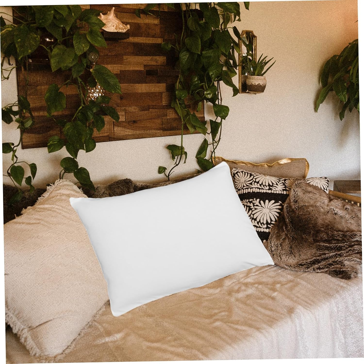 Zerodeko 2pcs Cotton Pillowcases Bulk Standard Pillow Cover Dust Pillow Case Breathable Sham Soft Cotton