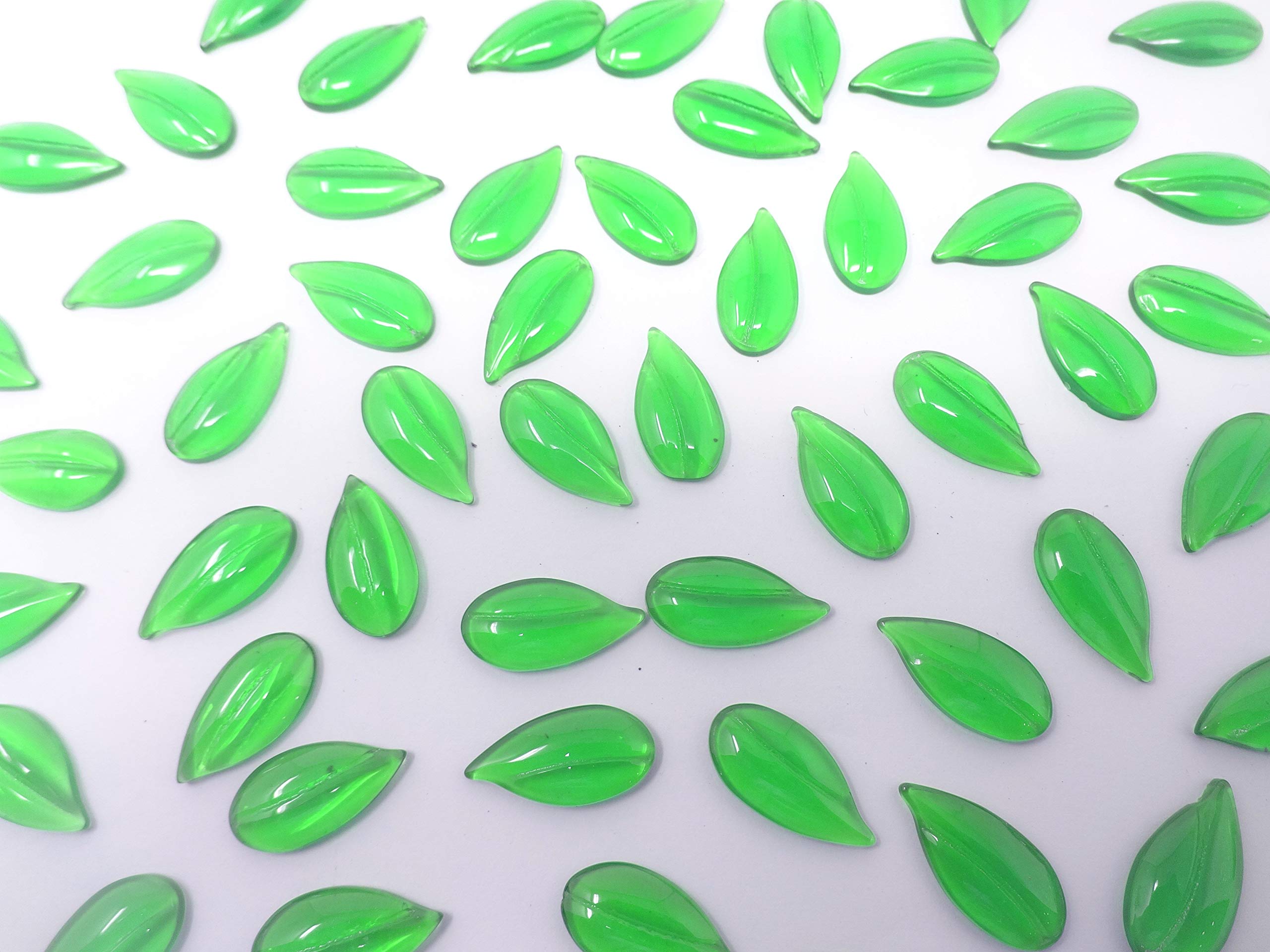 Excel Impex Completely Flat Bottom Gopi Shaped Glass Crystals, Glass Pebbles Glass Gems for Decoration, Making Crafts or Aquarium Decor(22 mm x 10mm x 4mm Size)- Set of 50 | Color Green (B07PXP94QD) Amazon Price History, Amazon Price Tracker