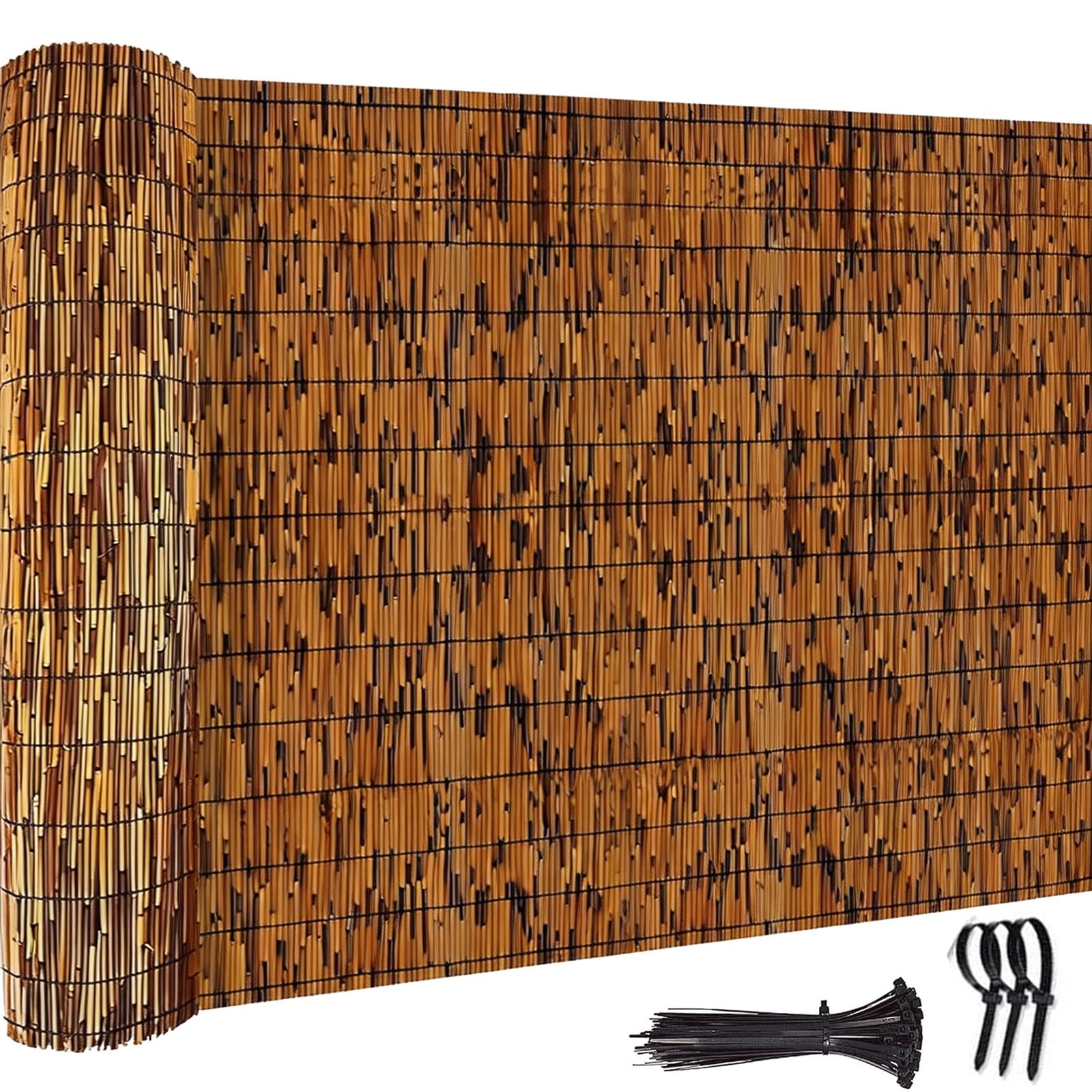 Générique Canisse pour Toit Pergola sur Mesure, Rouleau Ombrage Terrasse Bambou, Brise Vue Jardin Naturel pour Espace Repas et Veranda(200cm(H))