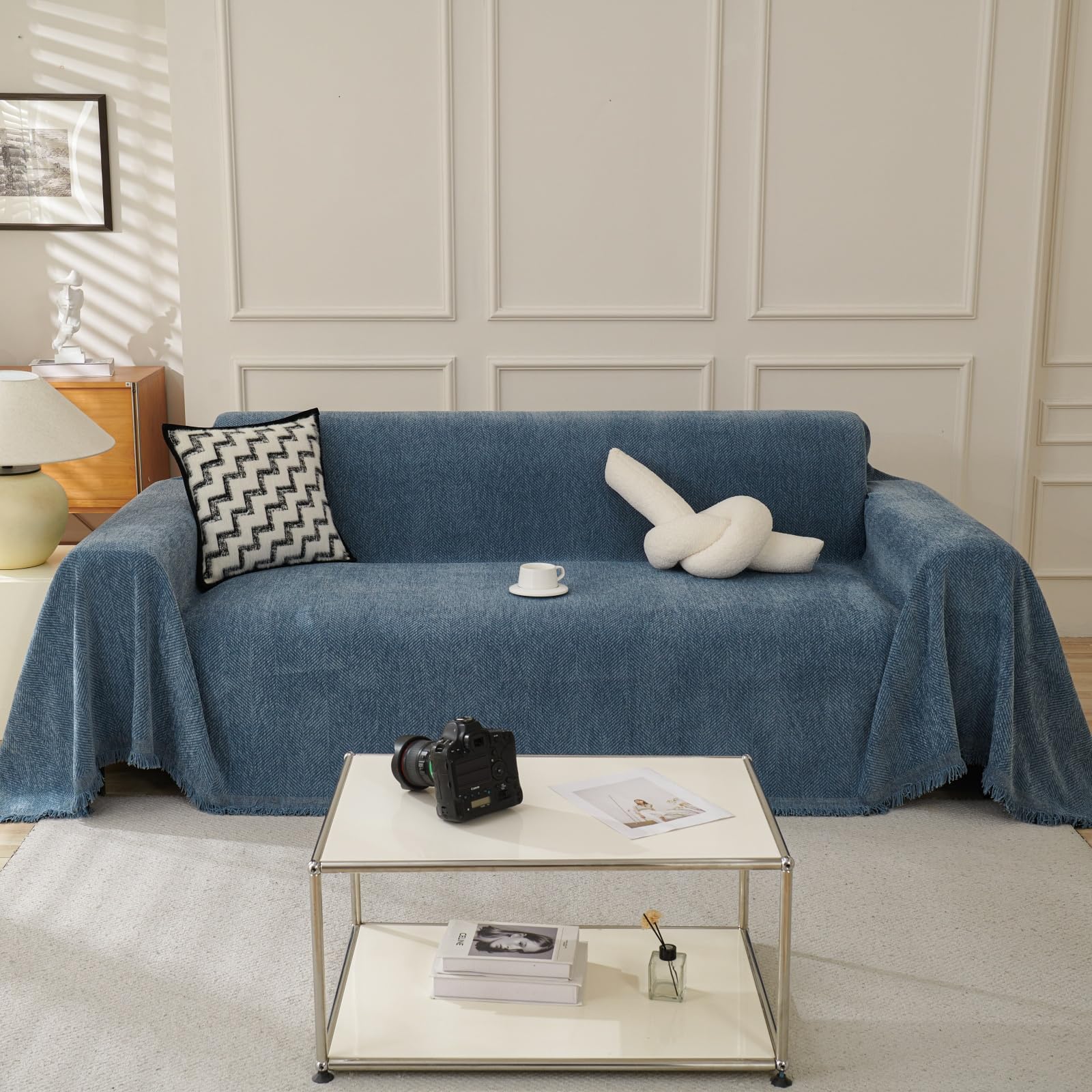 Manta de felpilla para sofá 1-2 plazas, para Silla y Cama, Azul 180x260 cm