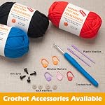 Easy Crochet Yarn for Beginners, 3 Pack×1.8oz Beginner Crochet Yarn Bundle Thick and Soft for Amigurumi Crocheting & Knitting with Easy-to-See Stitches-Worsted Medium #4 Yarn, Cotton-Nylon Blend