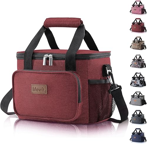 Miniatura 37 de Lifewit Lonchera mediana aislada, suave y refrigerante, para adultos, hombres y mujeres, leopardo, 12 latas (9L)