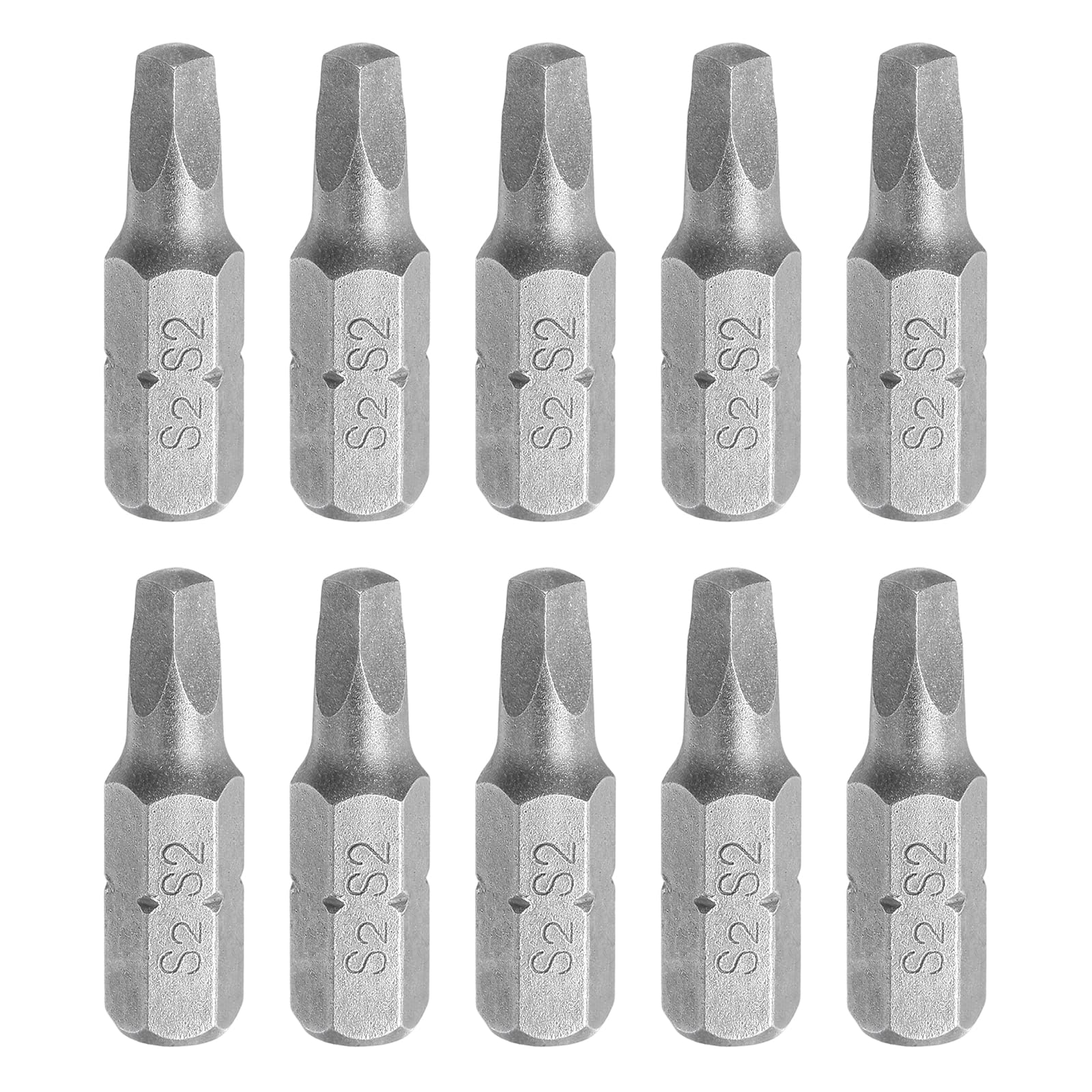 sourcing map 10pcs Square Head Screwdriver Bits 1/4" Hex Shank SQ2 Head 1" Length S2 Steel Screw Driver Drill Bit for Repair Work Electric Screw Driver